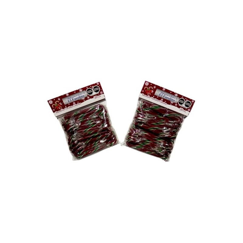 Bastoncito Navideño Celocinta - Caramelo macizo sabor menta - 20