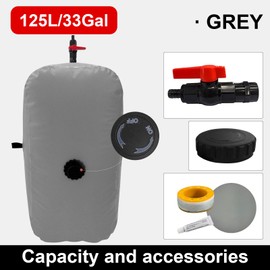 Large Capacity Water Storage Bladder 125L/33Gal Portable Water Tank Foldable Soft Water Bag for Gardening, Drought Resistance, Fire Prevention, Emergency Water, Agricultural Irrigation