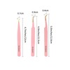 Ms.Queen Tweezers for Lash Extensions,Diamond Grip 3Pcs Fiber Tip 45