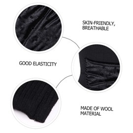 BIUDECO Unisex Thermal Waist Support Belt Cozy Wool Abdominal Band for Stomach Warming for Office Workers Outdoor Use Winter Stretchy Breathable Design Black