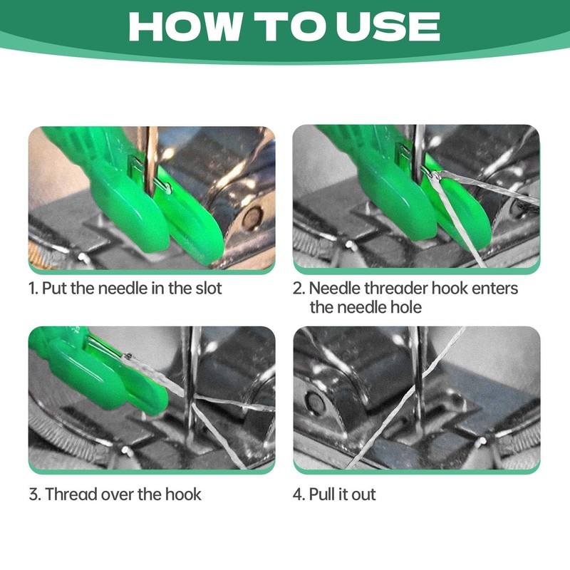 20Pcs Fish Mouth Sewing Machine Needle Threader, Sewing Machine Needle