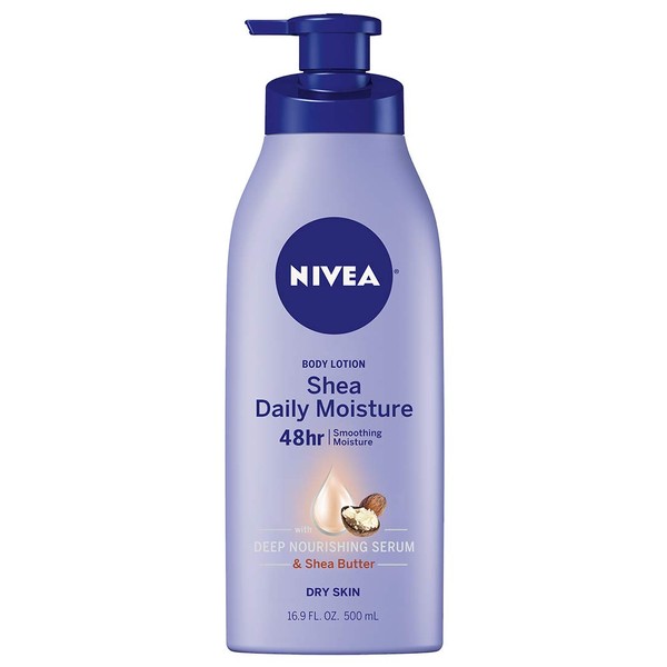 NIVEA Shea Daily Moisture Body Lotion - 48 Hour Moisture For Dry Skin - 16.9 fl. oz. Pump Bottle