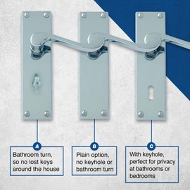 UAP Victorian Scroll Lever Door Handles Internal - Classic Door Handle Set with Elegant Design - Heavy-Duty Internal Door Handles for Wooden Doors, Complete with Fitting Kit (Chrome Plated)