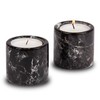 Set of 2 Black Marble Tea Light Holders – 2"