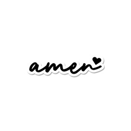Bargain Max Decals Amen Heart Window Laptop Car Sticker 4" Wide