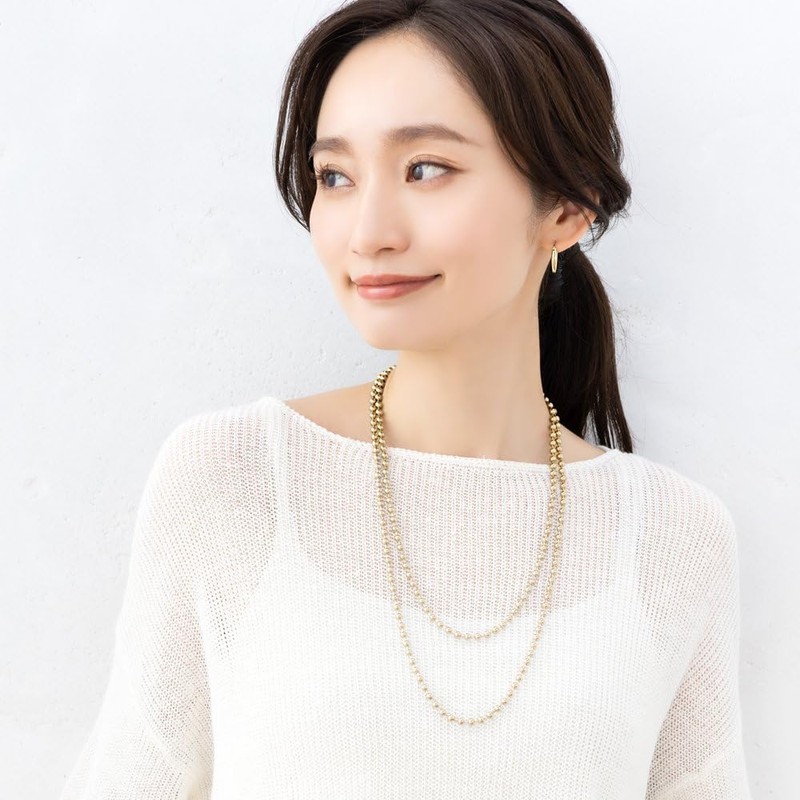 Cream Dot Necklace, Stainless Steel, Surgical Stainless Steel, Women's, Popular,