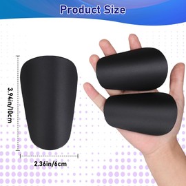 JunD Pack of 2 Mini Football Shin Pads Set, Mini Lightweight Breathable EVA Shin Pads, Shin Pads, Children's Football, Mini Shin Pads for Children and Adults (Black, 10 cm x 6 cm)