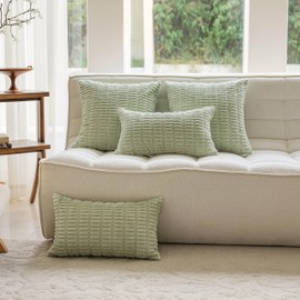 Home Brilliant Cushion Covers 60cm x 60cm for Bed, Cute Lovely Large Sofa Cushions Cover, Corduroy Cushion Covers Green St Patricks Day Decoration, Set of 2, Light Green, 60x60