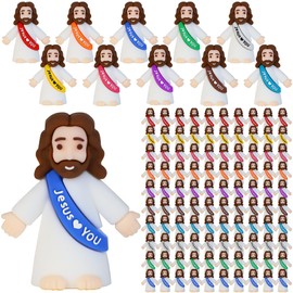 100 paquetes de pequeñas figuras de Jesús, mini figuras de Jesús a granel, Jesús te ama, juguetes pequeños de Cristo para esconder y buscar, adornos r