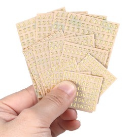 12 Sheets 0.12inch Alphabet Stickers, Small Letter Stickers and Number Stickers Mini Alphabet Number Stickers Glitter Gold Sticker Letters Self Adhesive for Nail Decoration DIY Crafts Scrapbook