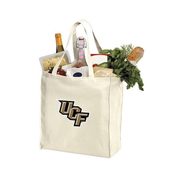 Reusable University of Central Florida Grocery Bags or UCF Shopping Bags NATURAL COTTON