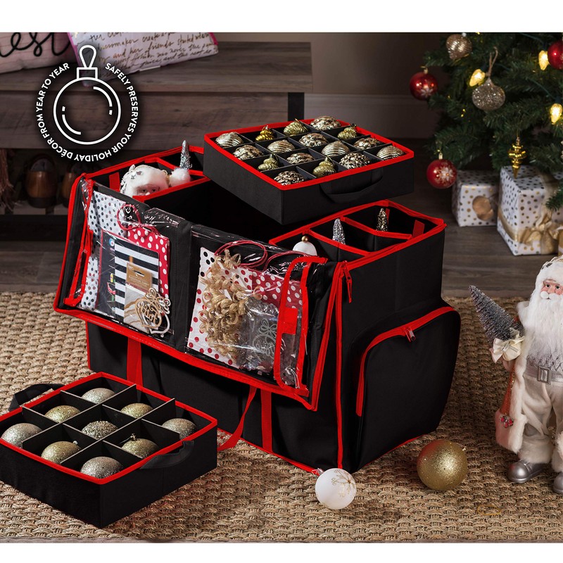 ZOBER All in One Christmas Ornament Storage Box & Decoration