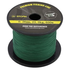 Stork Revolution Premium 12-Fold Braided Fishing Line 600 m (Moss Green, 12.5 kg / 0.14 mm)