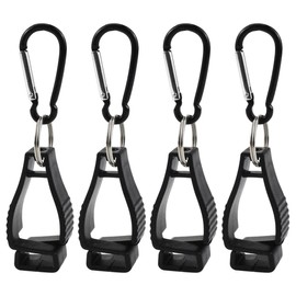 Nivofu 4 Pcs Glove Clips,Work Gloves Safety Clip,Gloves Buckles,Glove Grabber Clip Holde,Metal Belt Clip for Belt Gloves Keeper Black Work Safety Clip