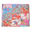 V Vedant Designs Bird Print Patchwork Cotton Kantha Quilt Throw