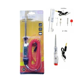 LONG-MOUNTAINS Car Digital Power Tester Circuit Voltage Tester 3V - 36V Voltage Tester LCD Auto Tester Diagnostic Tool for Automotive (Spring/Wire (Red)