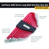 Titan 12713 Extra-Long Arm Ball Tip SAE Hex Key Set,