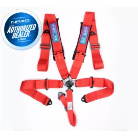 NRG Innovations NEW NRG 5 POINT SFI APPROVED CAM LOCK SEAT BELT HARNESS IN RED SBH-B6PCRD