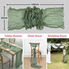 LuxeLouise Cheesecloth Table Runner 120 Inch Sage Green Cheese Cloth