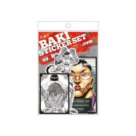 BAKI044 GS General Stickers, Grappler Blade Fang, Kaoru Hanayama, Sticker Set, 4 Pieces, Baki, Character Stickers, Manga, Anime, Fighting, Earth's Strongest, Weekly Shonen Champion, Topic, Popular,
