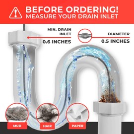 MEISTERFAKTUR drain snake 2.0 [50 FT] - with drill attachment - Ideal plumbing snake for sink and drain unblocking - Solid drain auger for real DYIs! (50 FT - 1/4 inch)