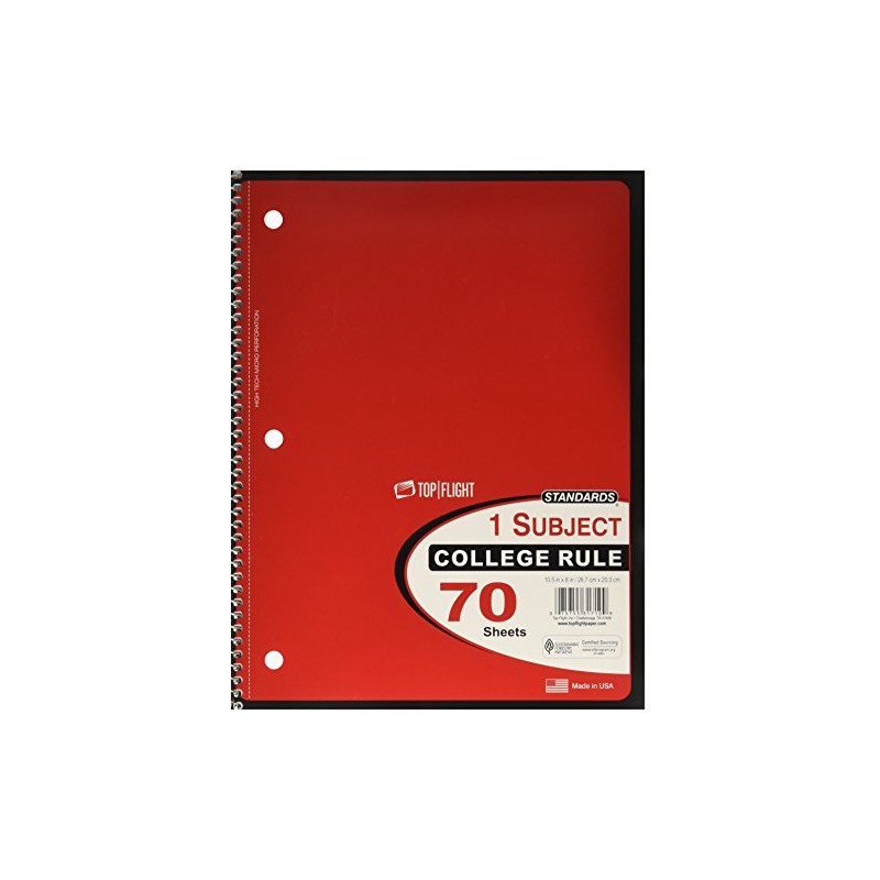 Top Flight 1-Subject Notebook, College Rule