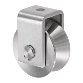 uxcell V Groove Wheel Pulley 304 Stainless Steel, 2.7" Dia Track Wheel Pulley Block Loading 2000lbs for Sliding Gate, Industrial Machines, Groove Width 0.98"