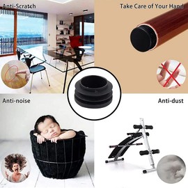 Round Plastic Plug, 20 PCS Black Tubing End Cap Plug Chair Glide Round Pipe End Cap Furniture Chair/Leg Pipe Cover Insert (1 1/4 Inch)