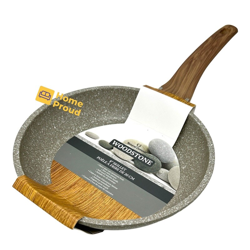 Natural Elements Woodstone Frying Pan Kitchen Cookware 8 inch Nonstick