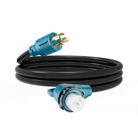 Generator Extension Cord, 30A 4 Prong Locking Generator L14-30P Male to 50A Marine Shore Power SS2-50R Female with Locking Ring 125V/250V (3FT)