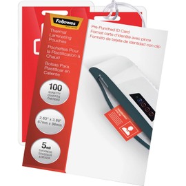 Fellowes Glossy ID Tag Laminating Pouch - 2.62amp;quot; Width x 3.87amp;quot; Length x 5mil Thickness - 100 / Pack - Clear