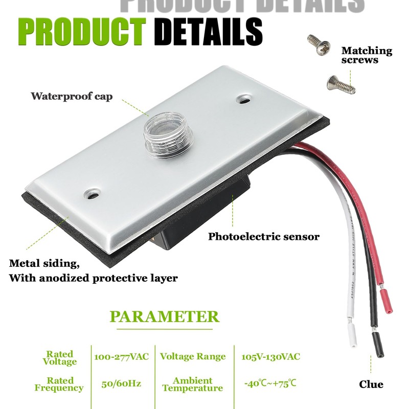 EPLZON Photocell Sensor for Outdoor Lights,120V-277V AC Dusk to Dawn