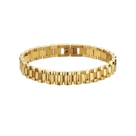 JEWELVERSE 18K Gold-Plated Watch Band Bracelet For Women | Watch Strap Bracelet | Chunky Bracelet | Link Chain Bracelet | Gold Bracelet (7 inches)