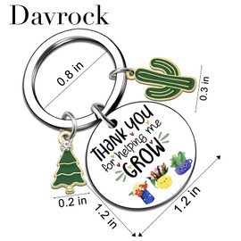 Davrock Plant Gifts Plant Keychain Gifts for Plant Lovers Gardener Gifts Cactus Gifts for Women Plant Lover Gifts for Women Retirement Gifts For Teacher