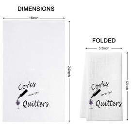 Corks are for Quitters Wine Lover Gift Hostess Towel Dish Towel Housewarming Gift (Corks are for Quitters CA)