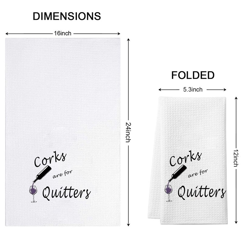 Corks are for Quitters Wine Lover Gift Hostess Towel Dish