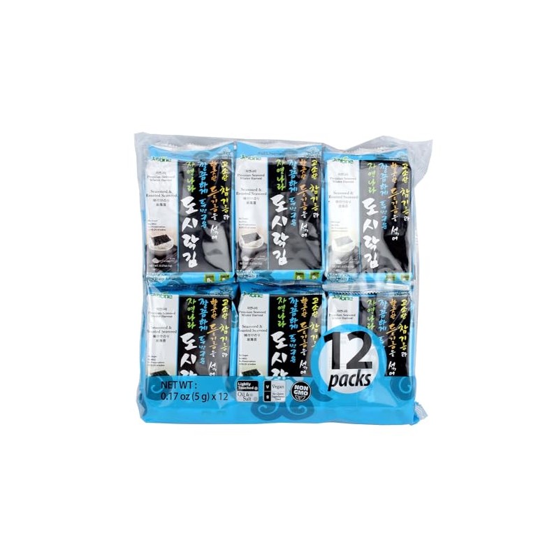 Jayone Roasted and Lightly Salted Seaweed, 0.17 Ounce (Pack of