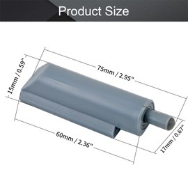 MroMax Plastic Damper Buffers Soft Quiet Close Closer Catches for Cabinet Door Drawer Gray 10Pcs