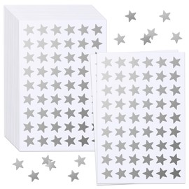 Mobiusea Creation Silver Star Stickers - 1080pcs Set, 0.5 Inch Silver Foil Stars, Shinny Effects for Kids Classroom Reward Stickers