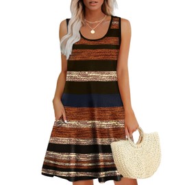 WEESO Boho Dresses for Women 2025 Vestidos De Verano para Mujer Loose Crew Neck Swing T Shirt Casual Dress Sundresses with Pockets Floral XL