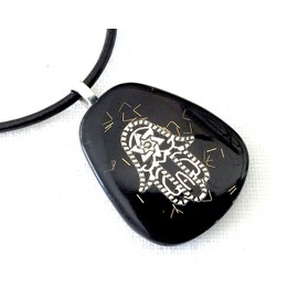 Orgone pendant silver Hamsa Hand of Fatima & Black Tourmaline. Negative energy cleanser. Protection Necklace. Made in USA