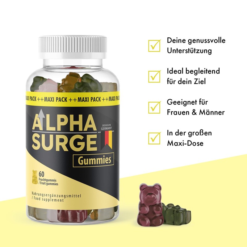 Alpha Surge Gummies | deine genussvolle Unterstützung | Speziell entwickelte