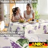 ANRO Oilcloth Tablecloth Wax Tablecloth Washable Garden Tablecloth Round Oval