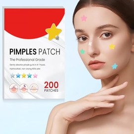 200PCS Parches para Acne, Pimple Patch, Calcomanías Ultra Finas para Cara y Piel, Parches Hidrocoloides Transparentes para Granos y Espinillas, Reduce