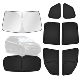 for Honda Pilot 2016-2022 Car Window Shades, 8pcs Privacy Sun Shade Set for Front Windshield Side and Rear Windows, Full Window Covers Keeps Vehicle Cool for Camping Napping