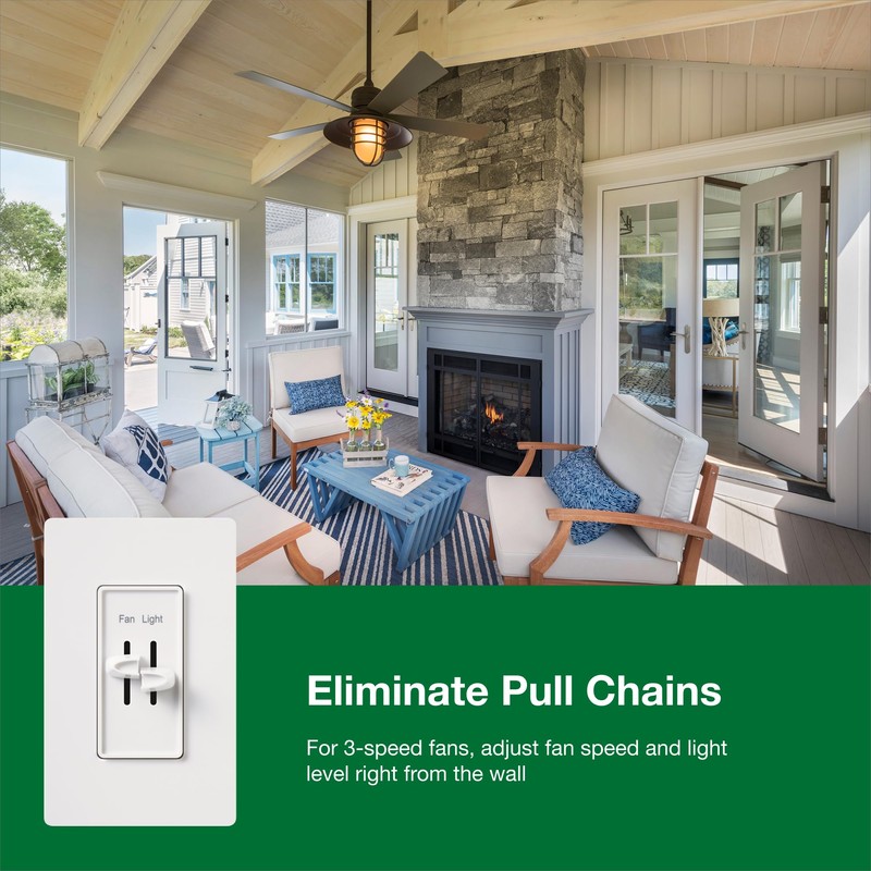 Lutron Skylark Fan Switch and Light Dimmer, 3-Speed Fan and