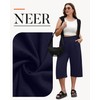 Neer 3 Pack Women Plus Size Capris Cotton Wide Leg