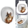 1 Pc 3D Cartoon Squirrel Toilet Sticker Creative Squirrel Toilet