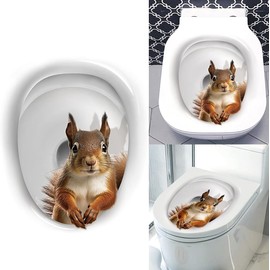 1 Pc 3D Cartoon Squirrel Toilet Sticker Creative Squirrel Toilet Lid Decal Funny Toilet Seat Lid Sticker Toilet Seat Decals Waterproof Self-Adhesive Toilet Seat Stickers Toilet Lid Stickers Decals