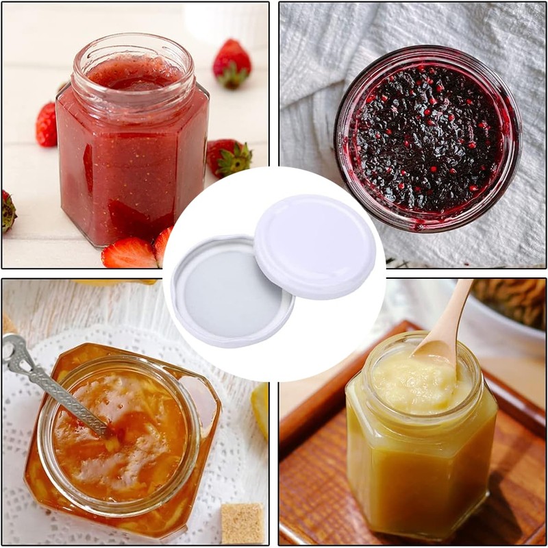 12 Pcs Jam Jars Polished Metal Twist-off Lids for Preserving